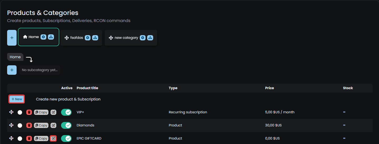 Screenshot from product editor.